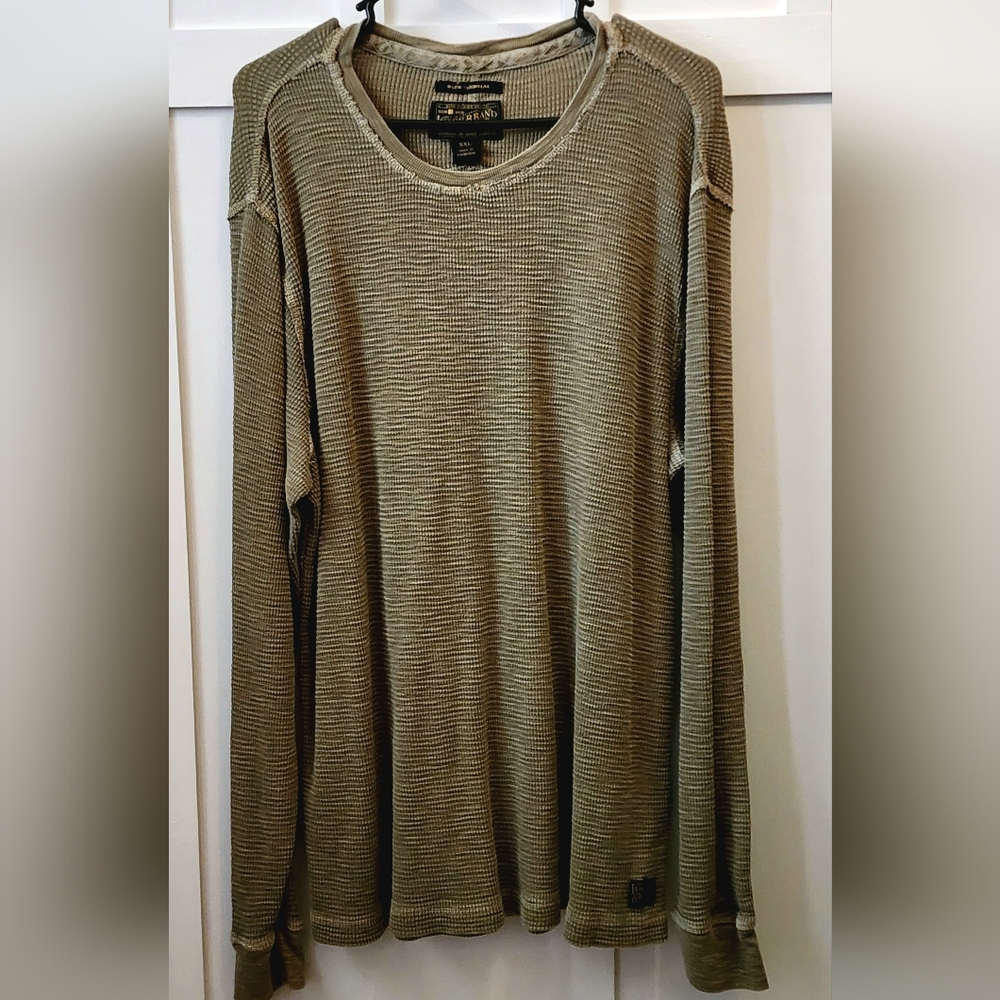 Olive Long Sleeve Waffle Knit Top
